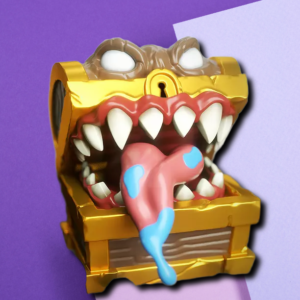 Mimic Treasure Chest Gaming Miniature - D&D Desktop Figurine & RPG Accessory