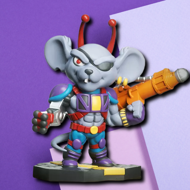 Biker Mouse From Mars Retro Action Figure Statue - Highly Detailed 3D Printed Collectible