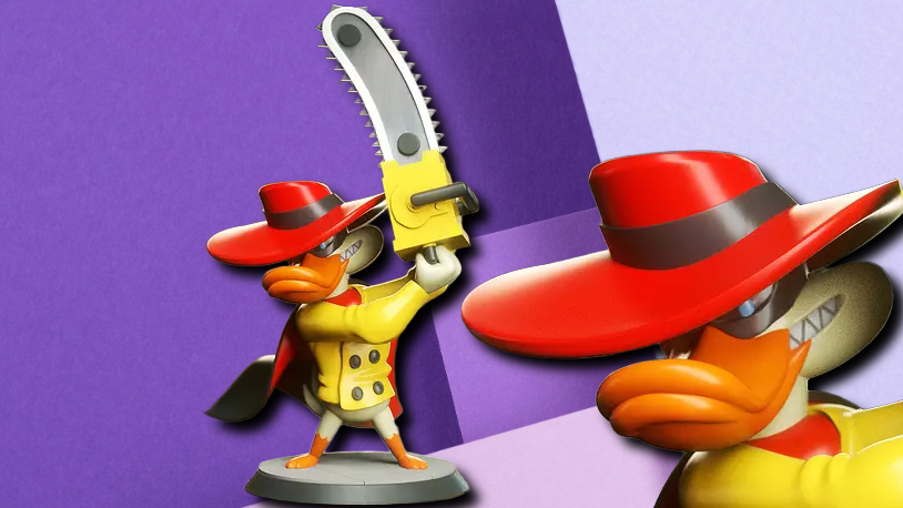 Action Duck Vigilante Figurine – Custom 3D Printed Desk Toy and Gamer Gift