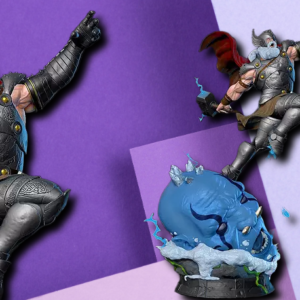 Thunder God Viking Warrior 3D Printed Statue | Mythological Gaming Miniature