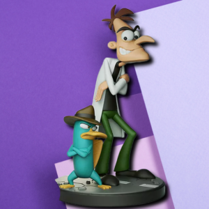 Dr. Doofenshmirtz and Perry the Platypus 3D Printed Statue – Phineas and Ferb Collectible Desk Display