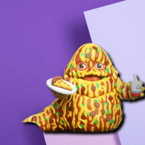 Pizza Blob Enthusiast - Quirky 3D Printed Desk Decor & Collectible Figurine
