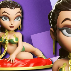 Chibi Princess Leia Slave Outfit 3D Printed Statue & Desktop Collectible