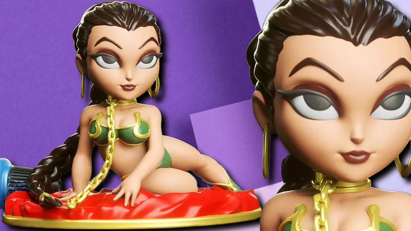 Chibi Princess Leia Slave Outfit 3D Printed Statue & Desktop Collectible