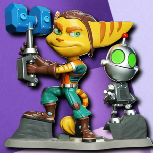 Ratchet & Clank Duo Statue – High-Quality 3D Printed Collectible Desk Figurine