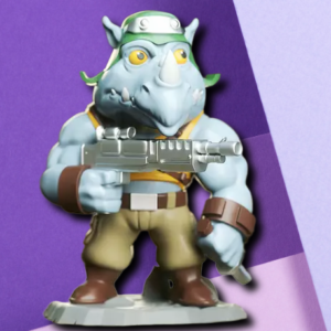 Chibi Rhino Mercenary 3D Printed Miniature - Stylized Sci-Fi Desktop Figurine