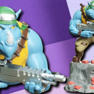Blue Rhino Mutant Warrior 3D Printed Figurine | Retro Cartoon Inspired Desktop Statue