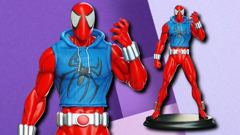 Scarlet Spider 3D Printed Statue – High-Detail Marvel Collector Figurine