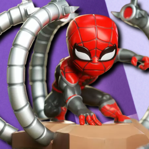 Chibi Spider-Man 3D Printed Statue with Doc Ock Tentacles