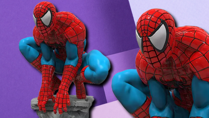 Spider-Man Crouching Hero Collectible Statue – Iconic Marvel Resin Figure