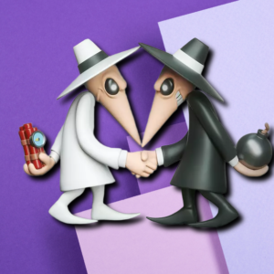 Spy vs. Spy Handshake Collectible Statue - Nostalgic MAD Magazine Desk Figurine