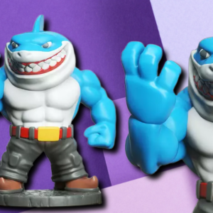 King Shark Action Figure Style 3D Printed Desk Statue Collectible