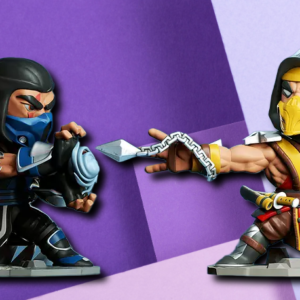 Mortal Kombat Chibi Sub-Zero and Scorpion 3D Printed Desk Statue Set
