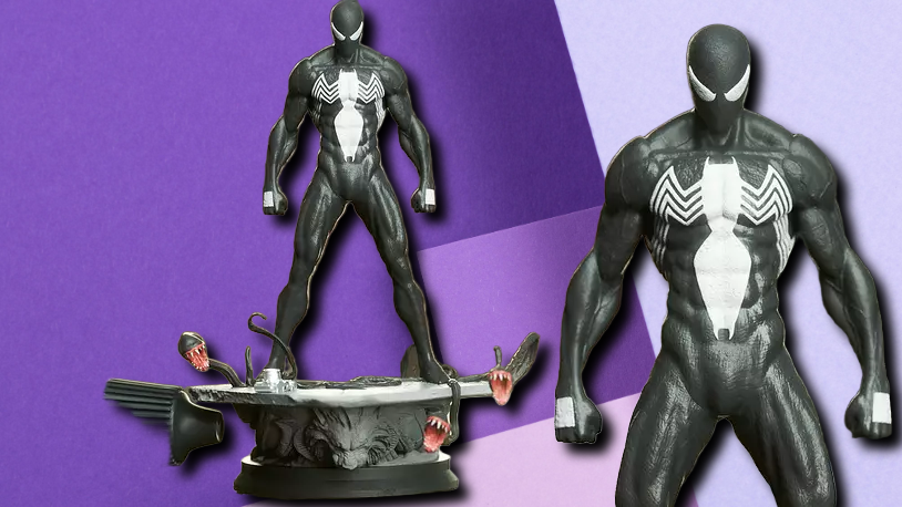 Symbiote Black Suit Spider-Man 3D Printed Statue – Marvel Collector Display Piece