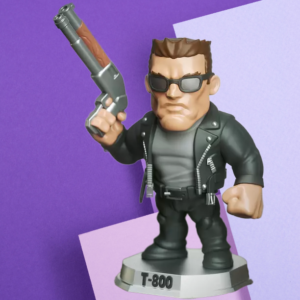 T-800 Terminator Chibi Style Figurine - Highly Detailed Collectible Desk Accessory