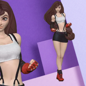Tifa Lockhart Stylized 3D Printed Figurine | Final Fantasy VII Collector’s Statue