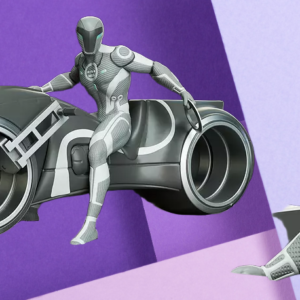 Cybernetic Light Cycle Rider 3D Printed Statue | Sci-Fi Desk Decor