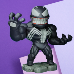 Chibi Venom Marvel Figure - Stylized 3D Printed Collectible Desk Statue