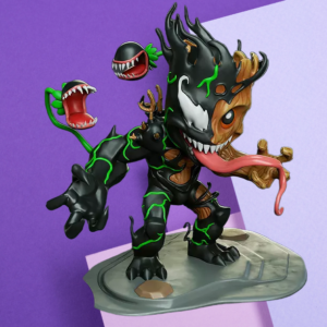 Venom-Groot Symbiote Hybrid 3D Printed Statue | Custom Marvel Fan Art Display Piece