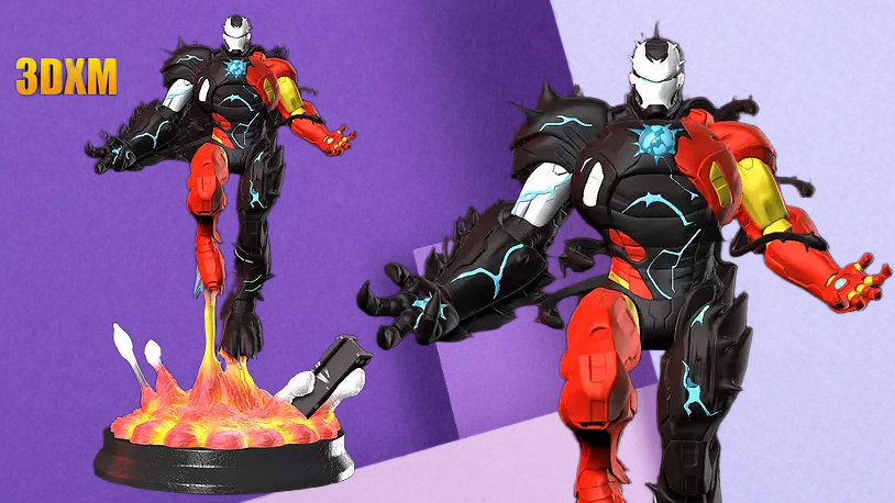 Symbiote Iron Man 3D Printable Figure - High-Detail Collectible Statue