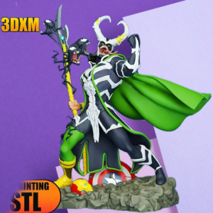 Venomized Loki 3D Print Model - Marvel Villain Statue STL File for Collectors