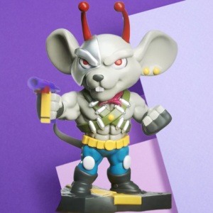 Biker Mice from Mars Inspired Cyborg Mouse Action Figure – Premium 3D Printed Desk Collectible