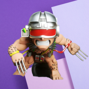 Cybernetic Wolverine Chibi Figurine - Stylized Mutant Hero 3D Printed Statue