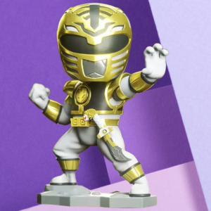 White Ranger Chibi Action Figure - Custom Power Rangers Desk Statue & Collectible