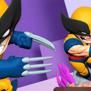 Chibi Wolverine 3D Printed Statue | Marvel Super Hero Desk Decor STL