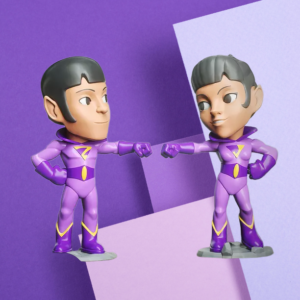 Cosmic Hero Duo Figurines - Stylized 3D Printed Sci-Fi Collectibles