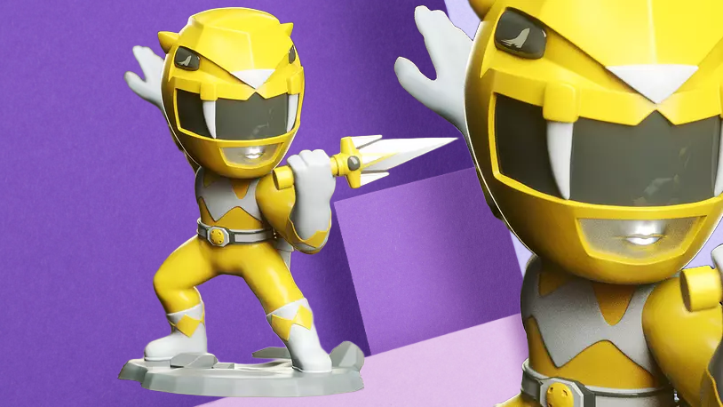 Yellow Ranger Chibi Desktop Statue - Power Rangers Collectible Figurine