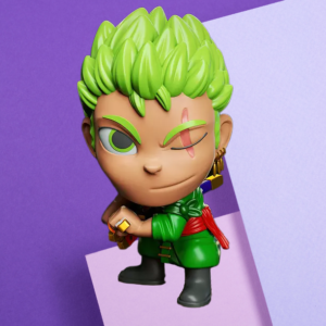 Chibi Roronoa Zoro 3D Printed Statue – One Piece Anime Collectible