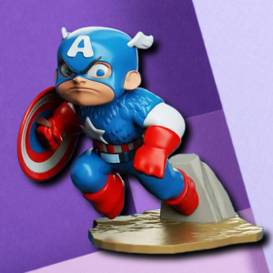 Chibi Captain America Marvel Superhero 3D Printed Desk Figure