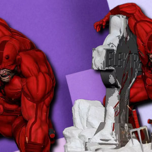 Daredevil Mourning Elektra 3D Printed Statue | Premium Comic Book Collectible Display