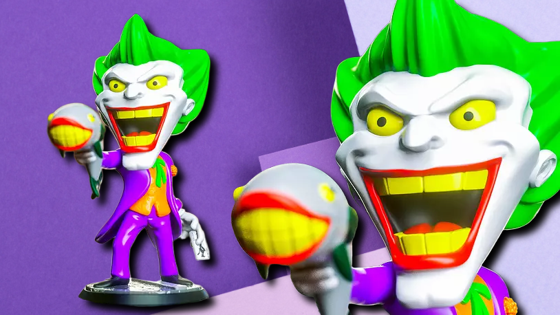 The Joker Stylized 3D Printed Figurine - DC Comics Villain Desk Statue & Collectible