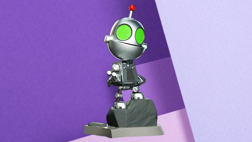 Retro Sci-Fi Robot 3D Printed Statue | Gaming Desk Decor & Collectible Figurine