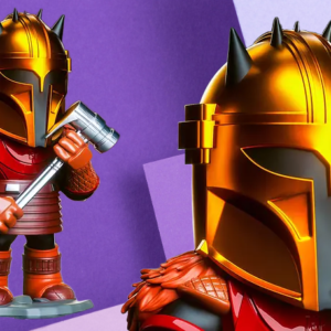Chibi Armorer Warrior 3D Printed Figurine - Stylized Sci-Fi Collectible Desk Decor