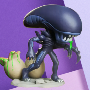 Chibi Xenomorph Alien Desktop Statue & Sci-Fi Gaming Miniature