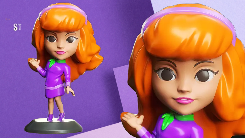 Daphne Blake Chibi Style 3D Printed Figurine - Scooby-Doo Fan Collectible